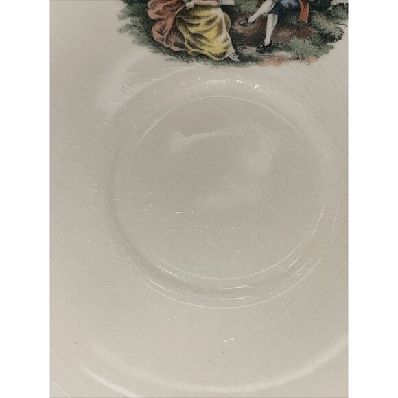 5 The Harker Pottery Company - Saucer - 22K Gold Trim - Colonial Couple - Picture 9 of 12